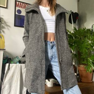 Club Monaco grey wool coat with high collar